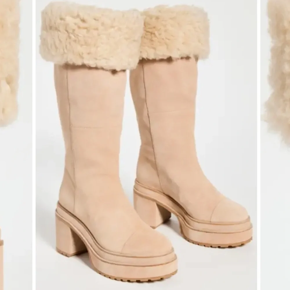 CULT GAIA SOMMAR SUEDE LEATHER/SHEARLING FOLD OVER STYLE BOOTS SIZE EU 39 - Picture 3 of 8